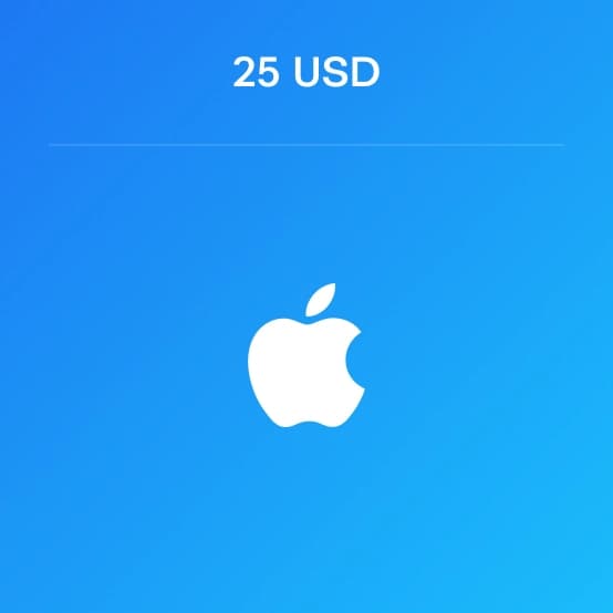 Подарочная карты Apple США номиналом 25 USD