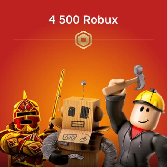 Подарочная карты Roblox номиналом 4500 Robux