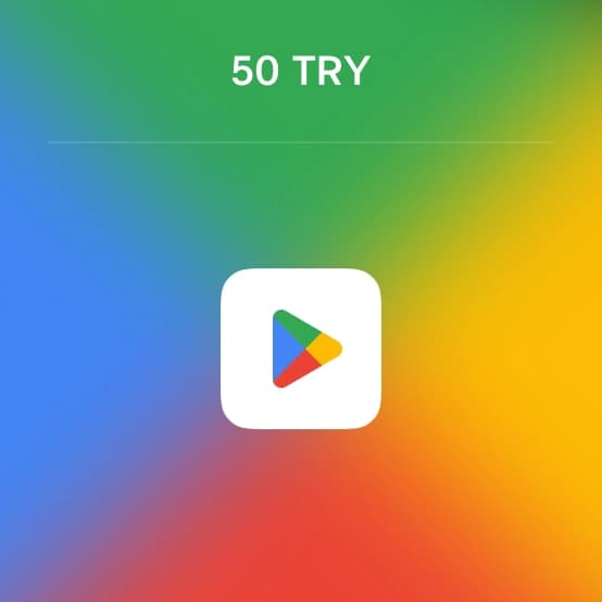 Подарочная карты Google Play номиналом 50 TRY